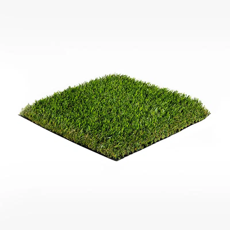 Close-up sample of artificial turf installed by Longhorn Landscapes in Fresno, CA, showing realistic grass texture.